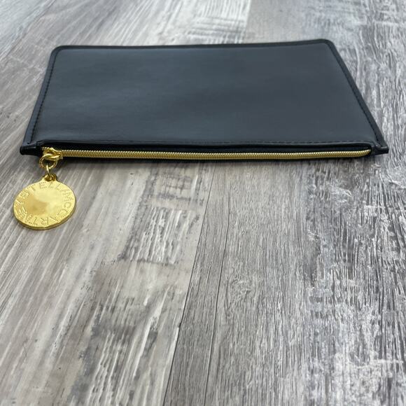 Stella Mccartney Clutch Purse Makeup Bag Small Black Gold Vegan - Picture 5 of 10
